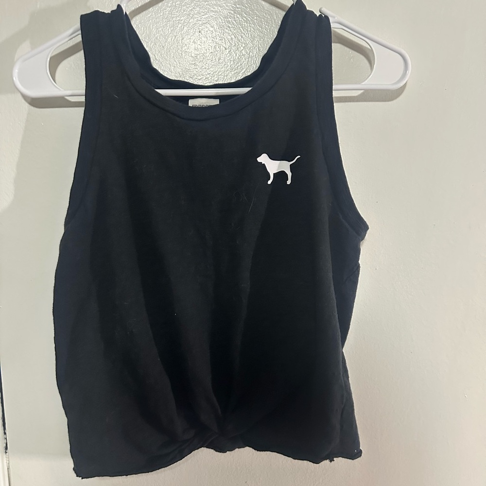 PINK Black Tank Top